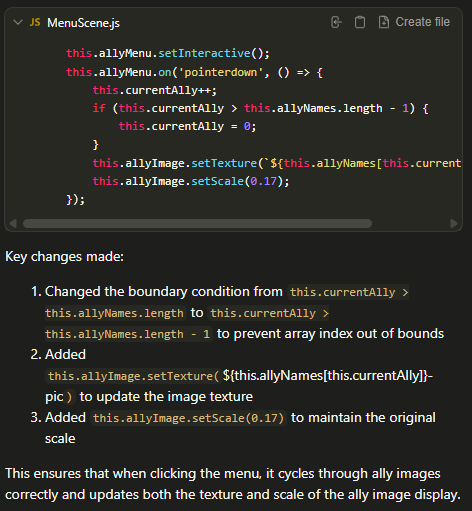 Code Snippet from AI